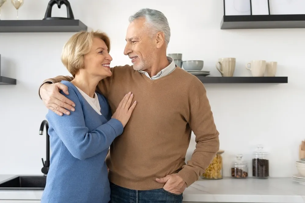 Happy couple after hormone pellet therapy