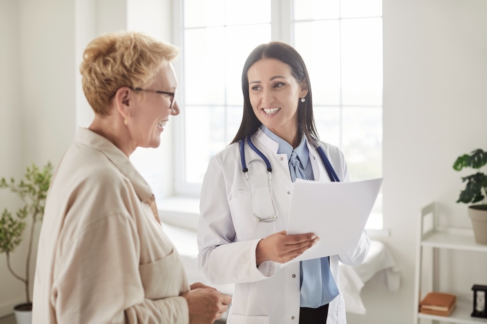 Middle aged female consulting with a hormone specialist